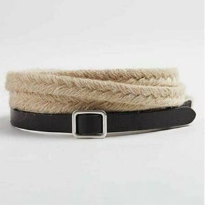 J. Jill Jute and leather wrap belt